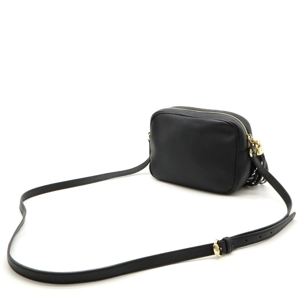 Gucci Tassel Fringe Black Soho Leather Disco Bag Crossbody Black